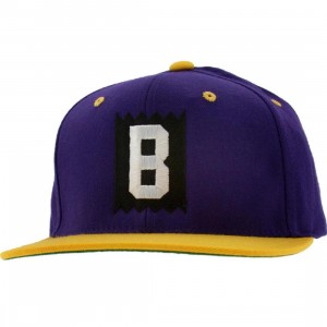 BAIT B Box Logo Snapback Cap (purple / gold  / white)