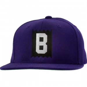 BAIT B Box Logo Snapback Cap (purple / white)