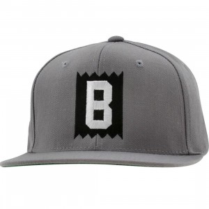 BAIT B Box Logo Snapback Cap (silver / white)