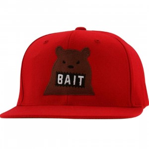 BAIT Bear Snapback Cap (red / brown)