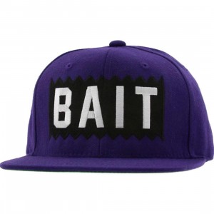 BAIT Box Logo Snapback Cap (purple / white)