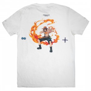 BAIT x One Piece Men Portgas D Ace Tee (white)