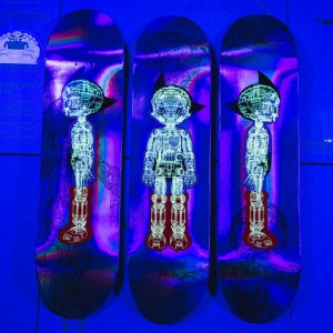 BAIT x Astro Boy Skateboard Deck 3 Piece Set (silver)