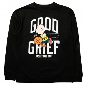 BAIT x Snoopy Men Good Grief Athletics Crewneck Sweater (black)