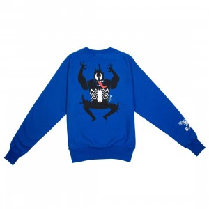 BAIT x Spiderman x Champion Men Spiderman Villains Crewneck Sweater (blue / surf the web)
