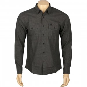 Brixton Davis Long Sleeve Shirts (charcoal heather)