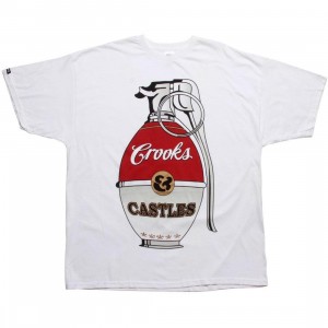 Crooks and Castles War Halls Grenade Tee (white / red / grey)