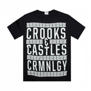 Crooks and Castles Border Text Tee (navy)