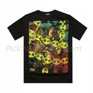 Crooks and Castles Snook Collage Tee (black / green)
