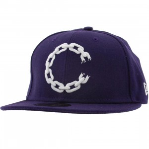 Crooks and Castles C Link Logo New Era Fitted Cap (purple)