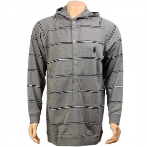 Crooks and Castles Stripe Hooded Sweater (heather grey)
