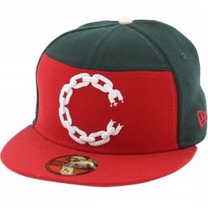 Crooks And Castles C Link Logo New Era Fitted Cap (green / red)