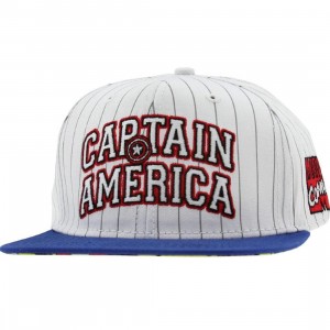 Marvel Captain America Pinstripe Snapback Cap (white / blue)