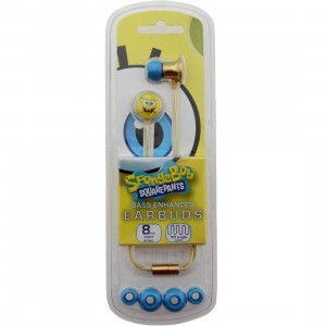 Spongebob Metal Earbuds (yellow / blue)