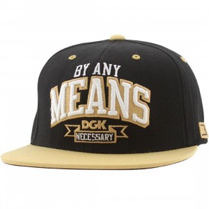 DGK By Any Means Snapback Cap (black / gold)