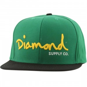 Diamond Supply Co O.G. Script Snapback Cap (green / black / yellow)