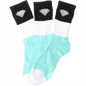 Diamond Supply Co 3 Pack Big Stripe Emblem Socks (diamond blue / white / black) 1S
