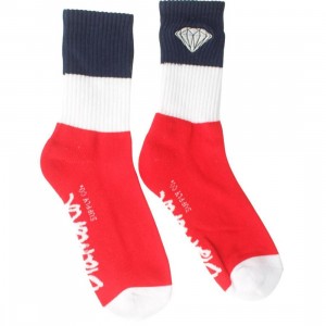 Diamond Supply Co 3 Pack Big Stripe Emblem Socks (red / white / navy) 1S