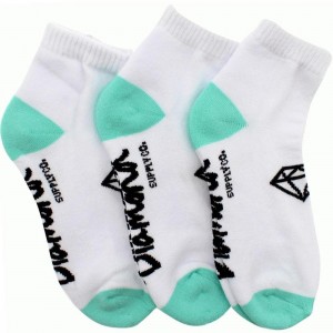 Diamond Supply Co 3 Pack Low Socks (white / diamond blue) 1S