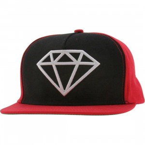 Diamond Supply Co Rock Snapback Cap (red / black / white)