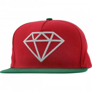 Diamond Supply Co Rock Snapback Cap (red / green / white)