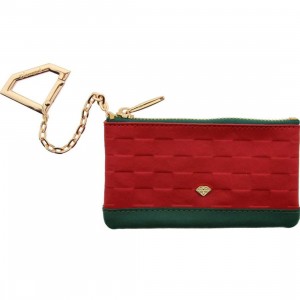 Diamond Supply Co Crock And Leather Chain Wallet (red / green)