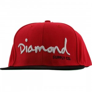 Diamond Supply Co OG Logo Snapback Cap (red / black / white)