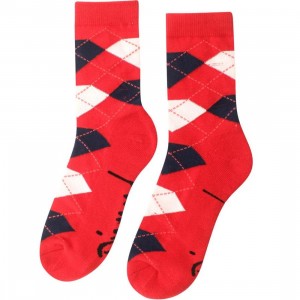 Diamond Supply Co Argyle High Cut Socks (red / navy / white) 1S