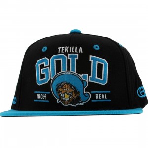 Gold Tekilla Starter Snapback Cap (black / turquoise)