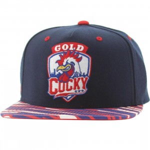 Gold Cocky Snapback Cap (blue / red)