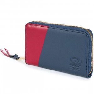 Herschel Supply Co Thomas Leather Wallet (navy / red)