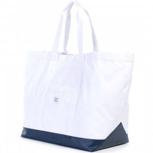 Herschel Supply Co Bamfield Tote Bag (white / navy / red polycoat)
