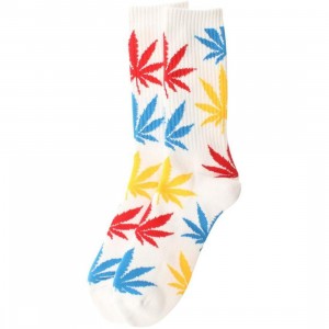 HUF Plantlife Crew Socks (white / blue / red) 1S