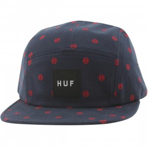 HUF Circle H Volley Adjustable Cap (navy / red)