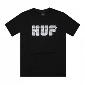 HUF Stacked Classic Logo Tee (black)
