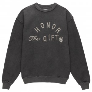 Honor The Gift Men Weathered Crewneck Sweater (black)