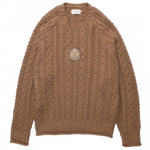 Honor The Gift Men Cable Knit Jumper Sweater (brown / tan)