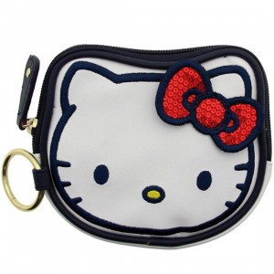Hello Kitty Sequins Bow Coin Bag (white / red)