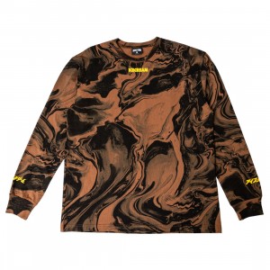 Ice Cream Men Marble Long Sleeve Tee (brown)