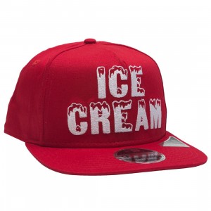 Ice Cream Black Bacon Snapback Cap (red)