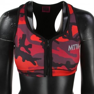 Married To The Mob Women Camo Sports Bra red multi