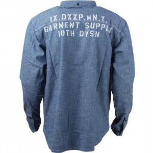 10 Deep Men Garment Supply Chambray Shirt (blue / stone wash)