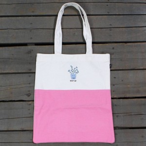 Lazy Oaf Shut Up Tote Bag (white / pink)
