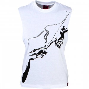 Married To The Mob Women Creation Muscle Tee (white)