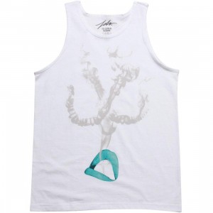 JSLV Exhale Tank Top (white / teal)