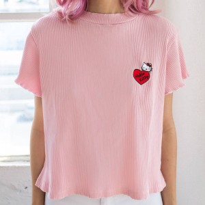 Lazy Oaf X Hello Kitty Women Frilly Tee (Pink)