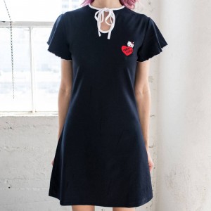 Lazy Oaf X Hello Kitty Women Keyhole Dress (Black)