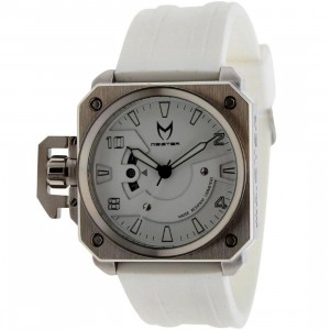 Meister Chief Rubber Strap Watch (silver / white)