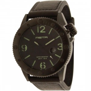 Meister Marine Leather Band Watch (black)