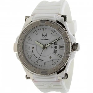 Meister Prodigy Stainless Watch (white/ silver / white rubber band)